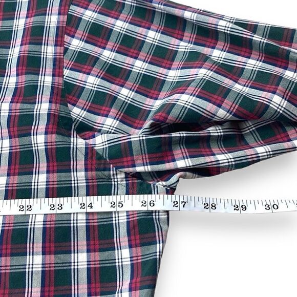 Lands End Shirt Mens Extra Large XL Green Plaid Long Sleeve Button Down Shirt - Picture 10 of 12